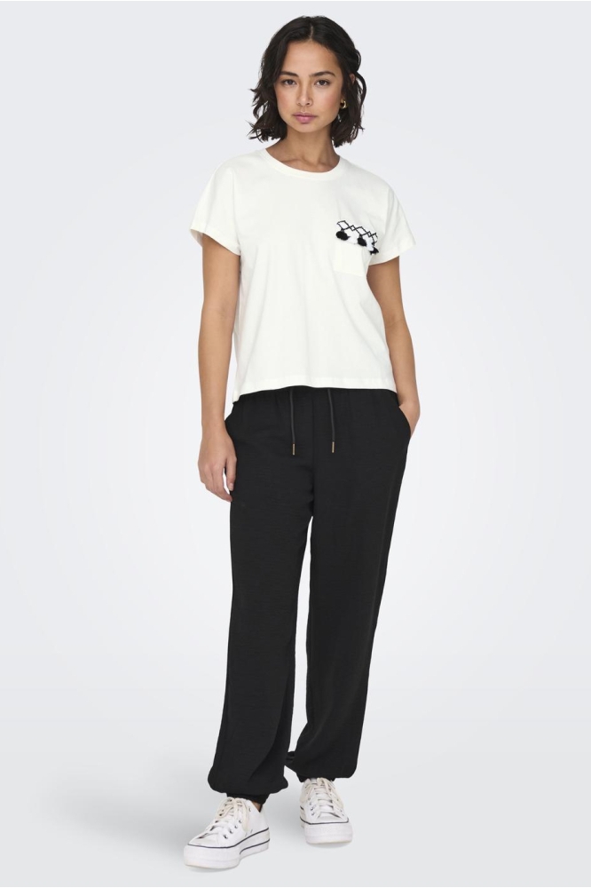 ONLJILL LIFE S/S TOP BOX JRS 15324337 CLOUD DANCER/SUMMER POC